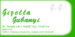 gizella gubanyi business card